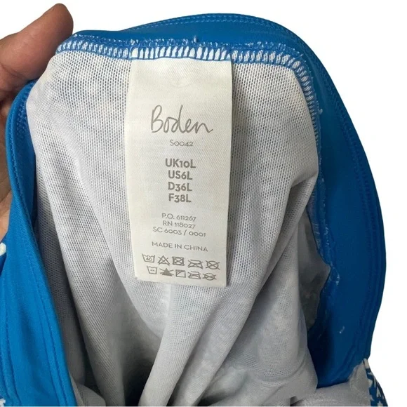 Boden Blue Patterned One Piece Swimsuit - Picture 4 of 5